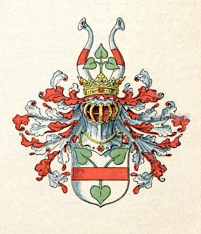 中世纪骑士徽章，画于1899年