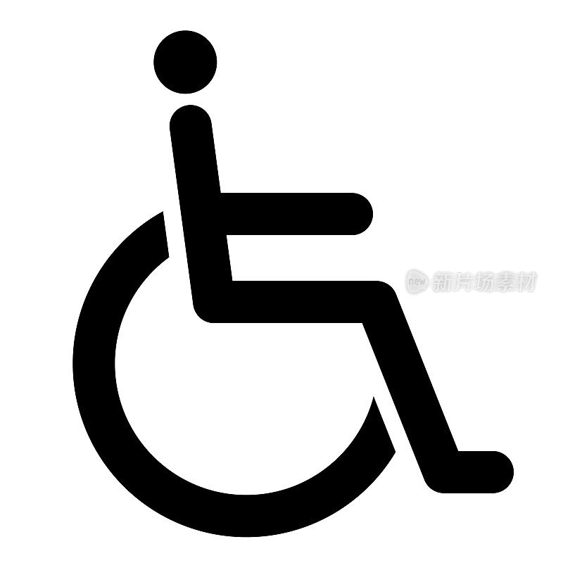 轮椅，残疾人图标，象形文字