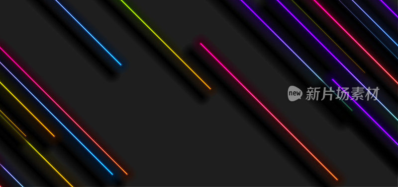 彩色氖激光线条技术抽象背景
