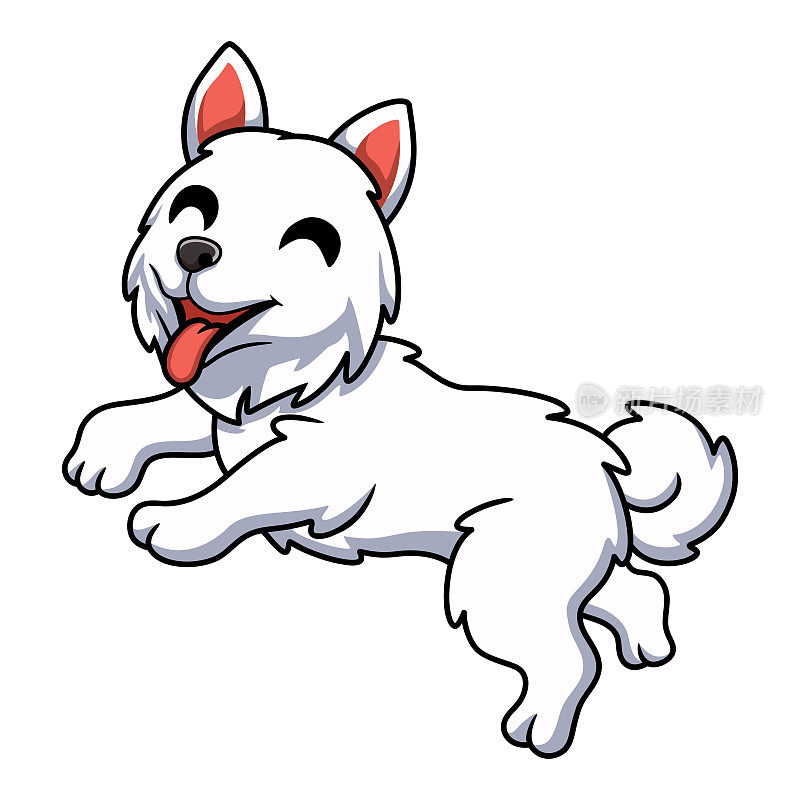 可爱的小萨摩耶卡通狗