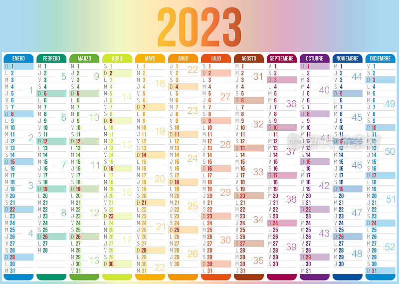 西班牙2023年日历