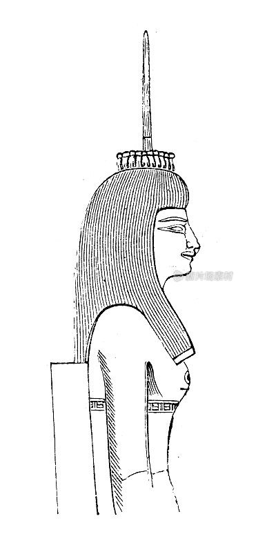 古董插图，民族志和土著文化:埃及女神哈索尔