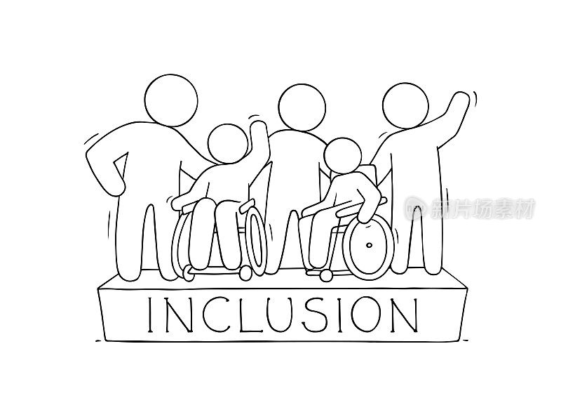 轮椅上的残疾人和护理人员