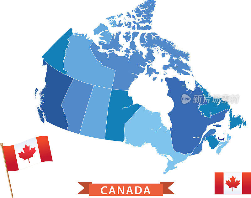 透明背景下的加拿大地图