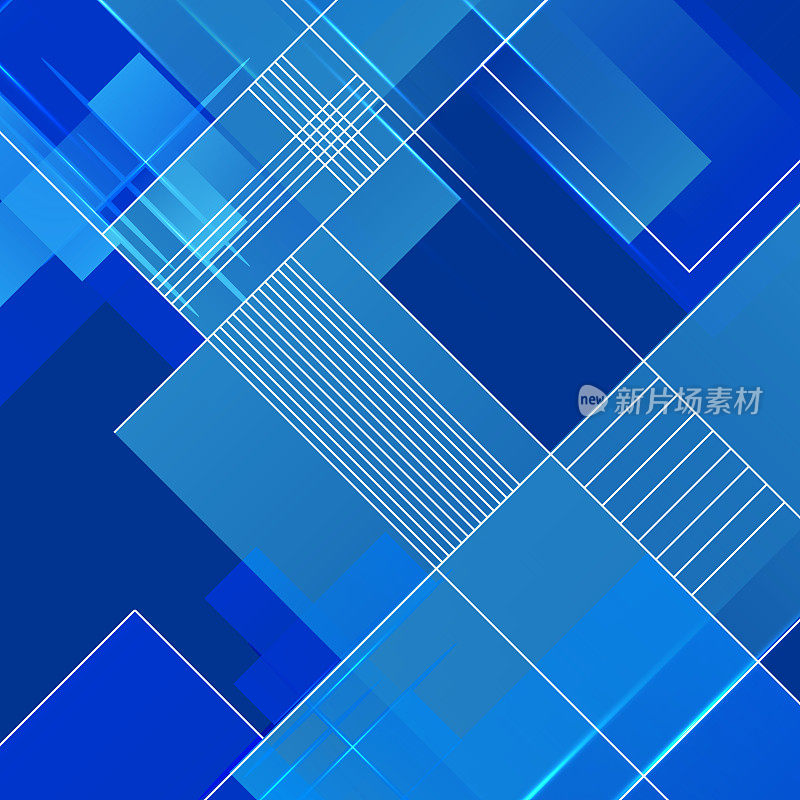 蓝色抽象几何和矩形背景