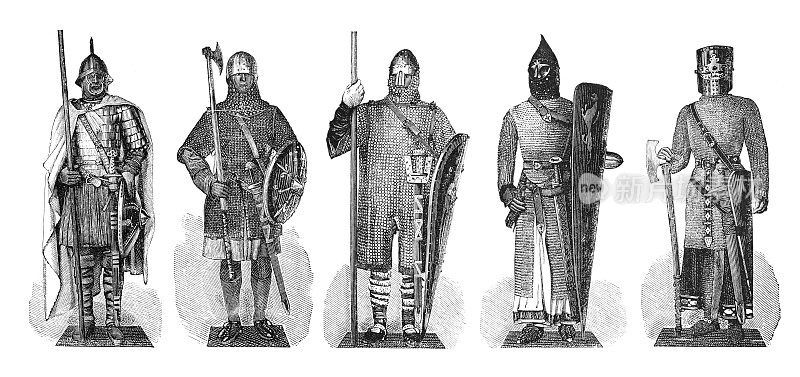 12世纪的法国，士兵们穿着具有历史意义的盔甲