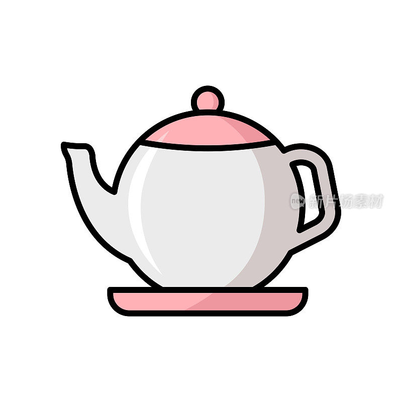 茶壶图标矢量设计模板简单而现代
