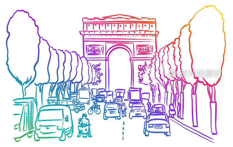 巴黎历史与现代彩虹