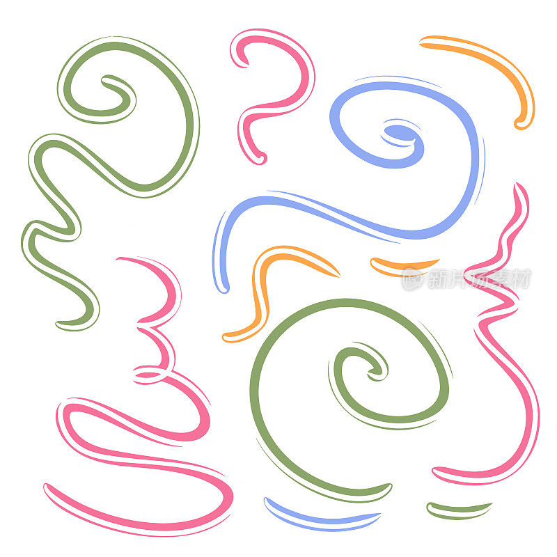 透明背景上的抽象设计元素