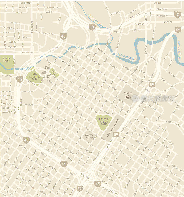 休斯敦市区地图