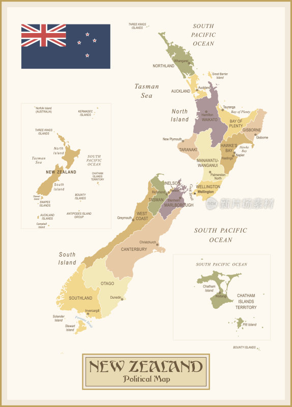 新西兰的古地图
