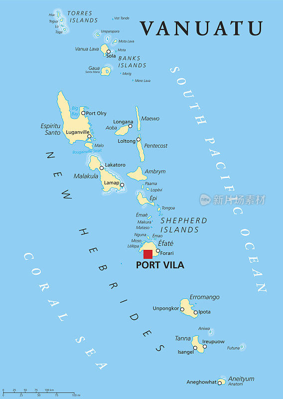 瓦努阿图政治地图