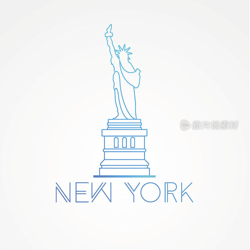 世界著名的自由女神像。纽约爆破