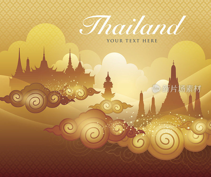 泰国天堂金色背景