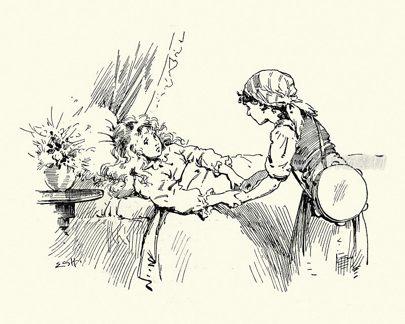 19世纪，维多利亚时代，女孩去看望生病的朋友
