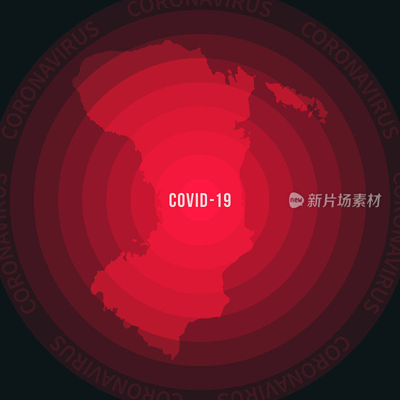 Chios地图与COVID-19的传播。冠状病毒爆发