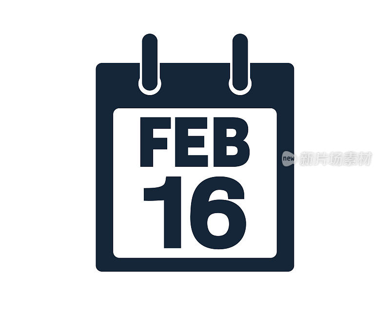 2月16日日历图标股票矢量插图