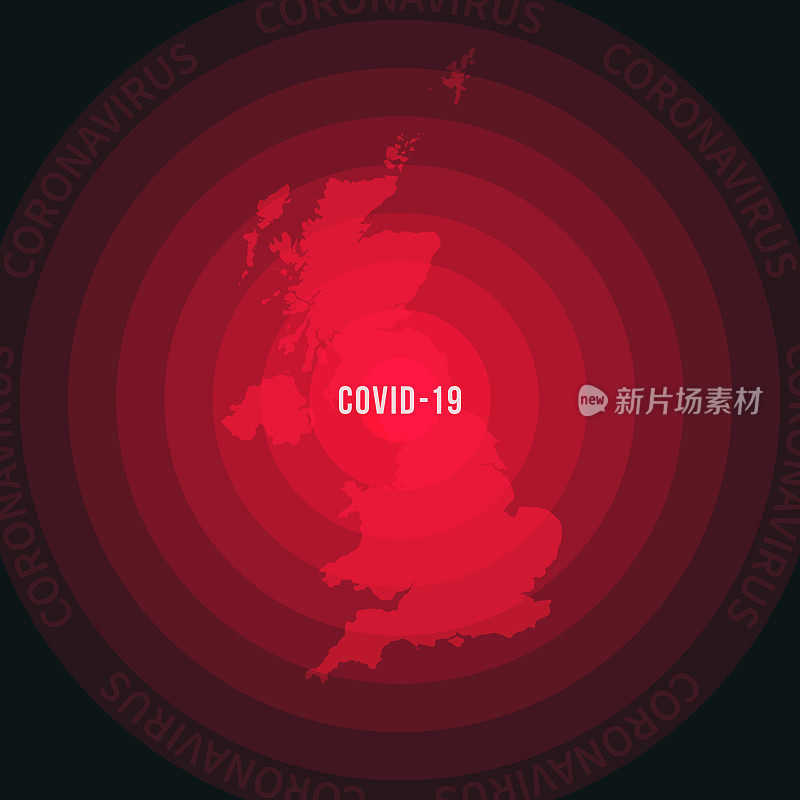 英国COVID-19传播地图。冠状病毒爆发