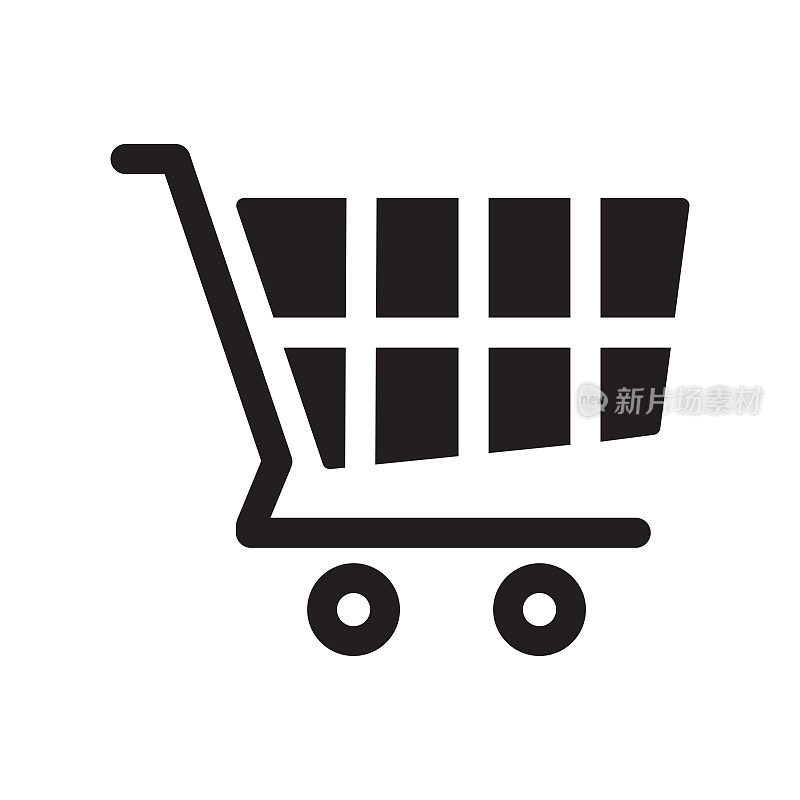 网上购物图标，矢量符号插图。