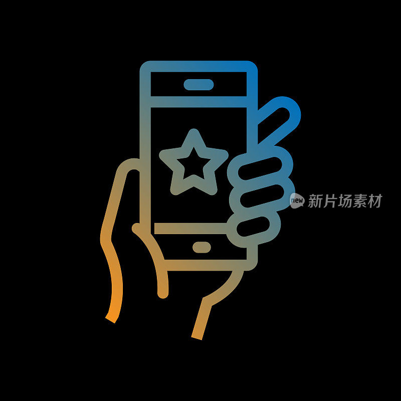 评级线图标，轮廓向量符号