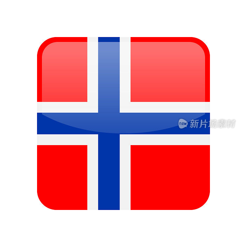 挪威-旗帜图标矢量插图-正方形