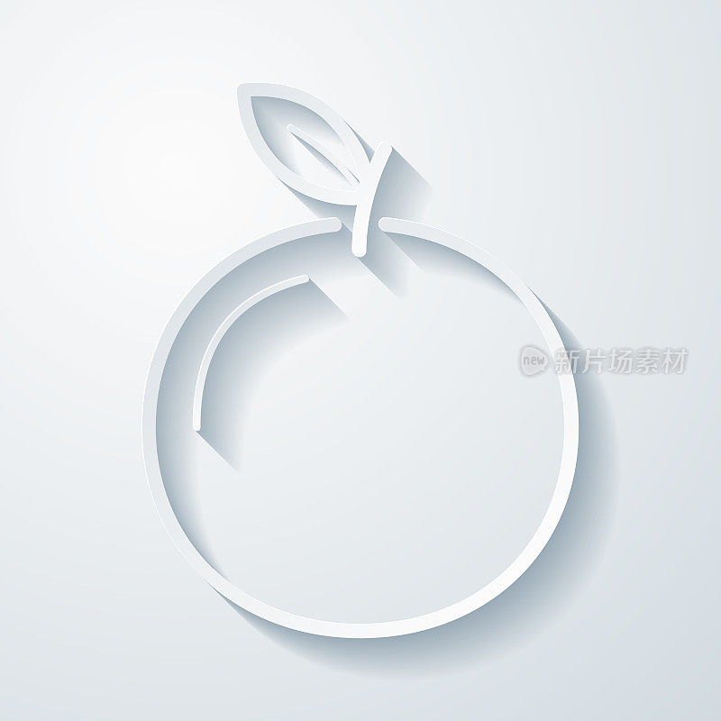 橙色。在空白背景上具有剪纸效果的图标