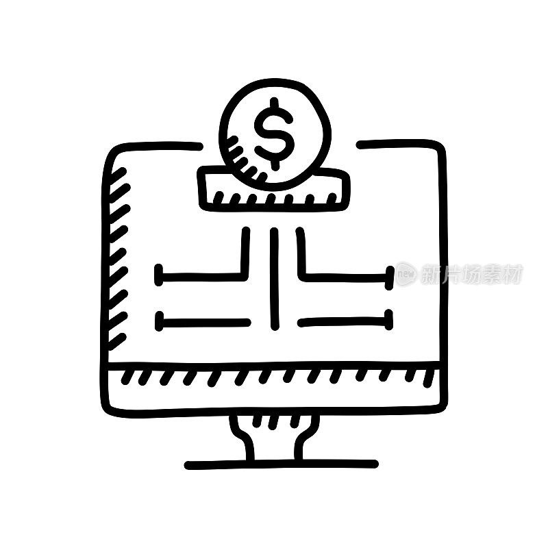 众筹手绘图标,涂鸦风格矢量插图