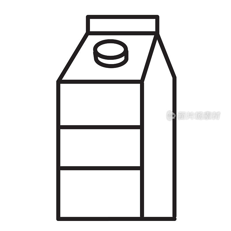 现代农场和农业牛奶图标概念细线风格-可编辑笔画
