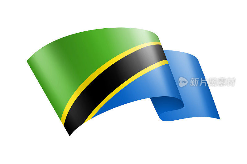 坦桑尼亚国旗丝带。坦桑尼亚国旗头旗。矢量股票插图