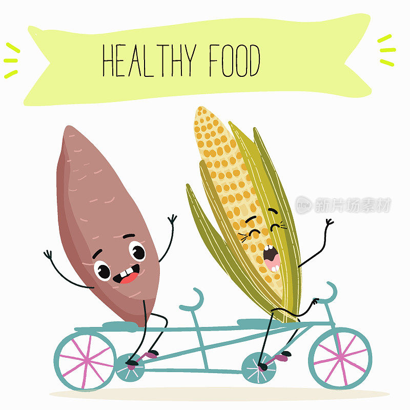 插图与滑稽人物卷心菜，红色的卷心菜。有趣又健康的食物。维生素，萌面食品，食材，素食，矢量卡通，抗氧化剂。