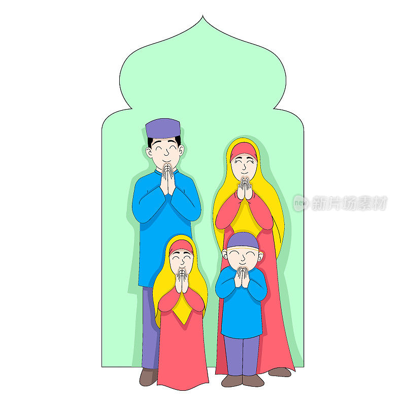 在斋月斋戒的伊斯兰家庭框架装饰