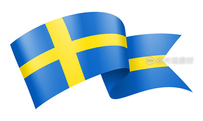 瑞典国旗丝带-矢量股票插图