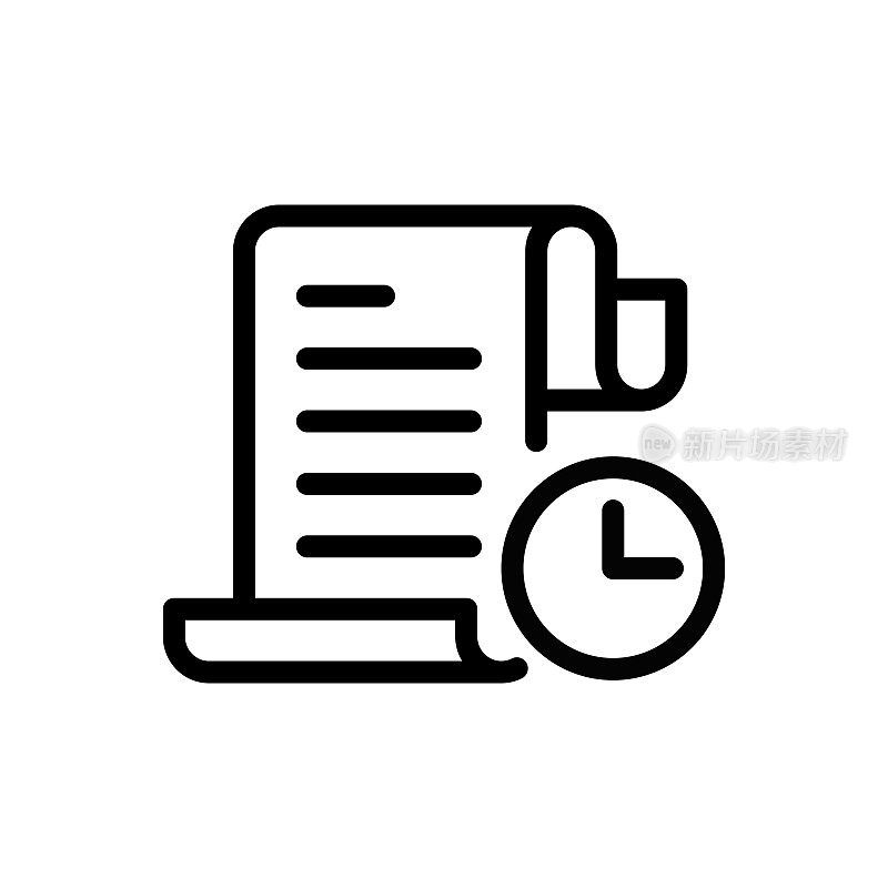 时间管理线图标