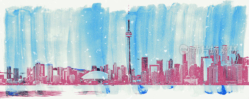 多伦多城市天际线-冬季抽象