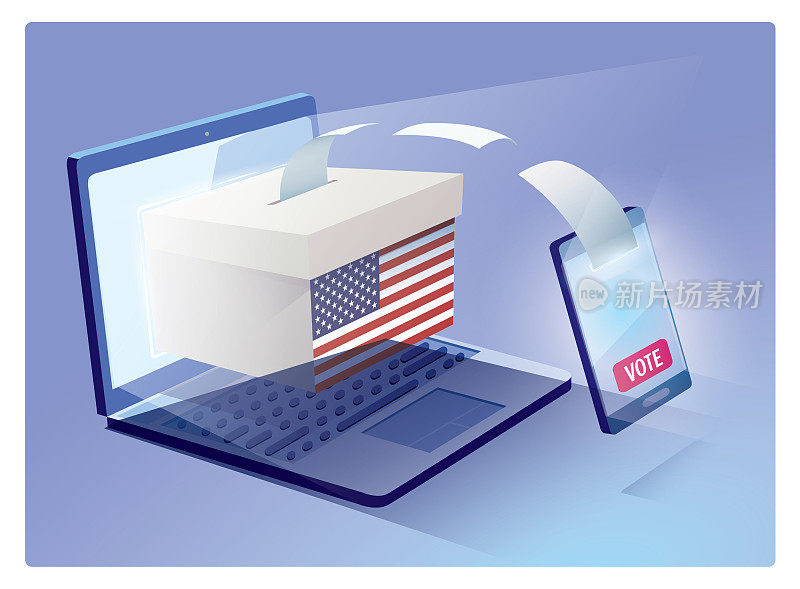 美国选举网上投票的概念