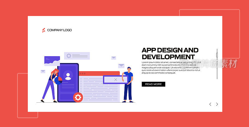 应用程序设计和开发的概念矢量插图网站横幅，广告和营销材料，在线广告，商业演示等。