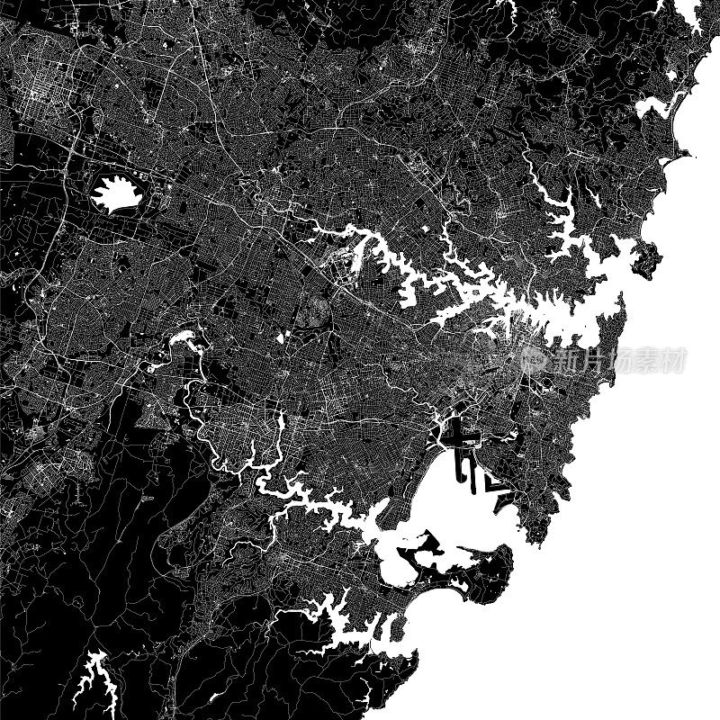 悉尼，澳大利亚矢量地图