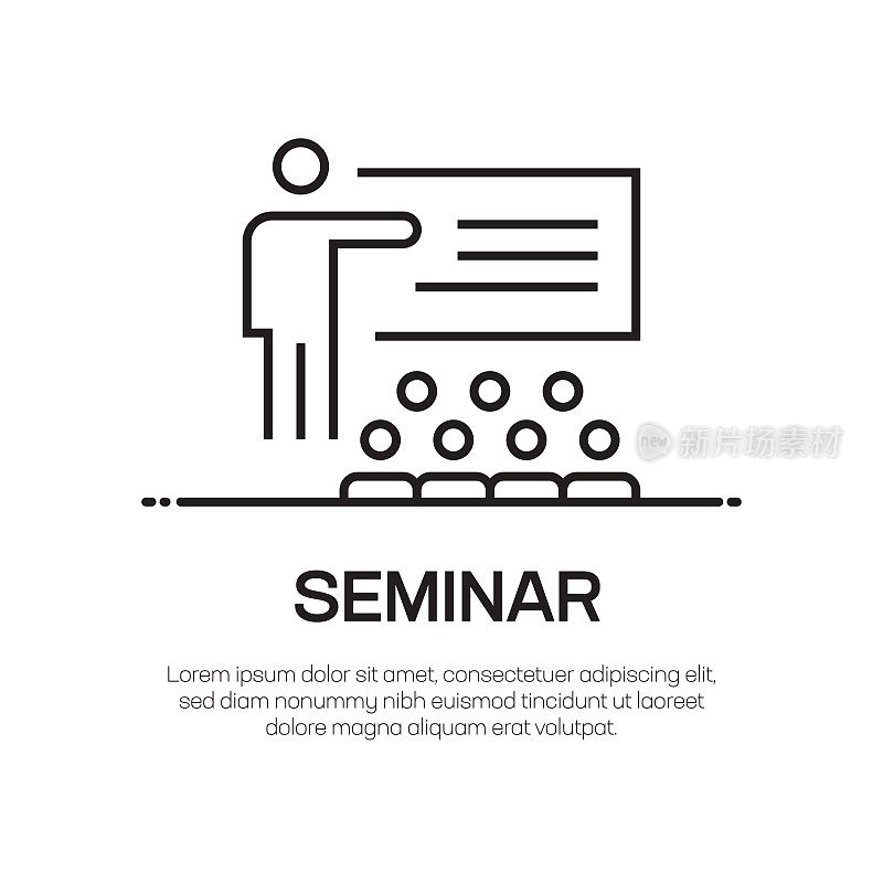 研讨会矢量线图标-简单的细线图标,优质的设计元素