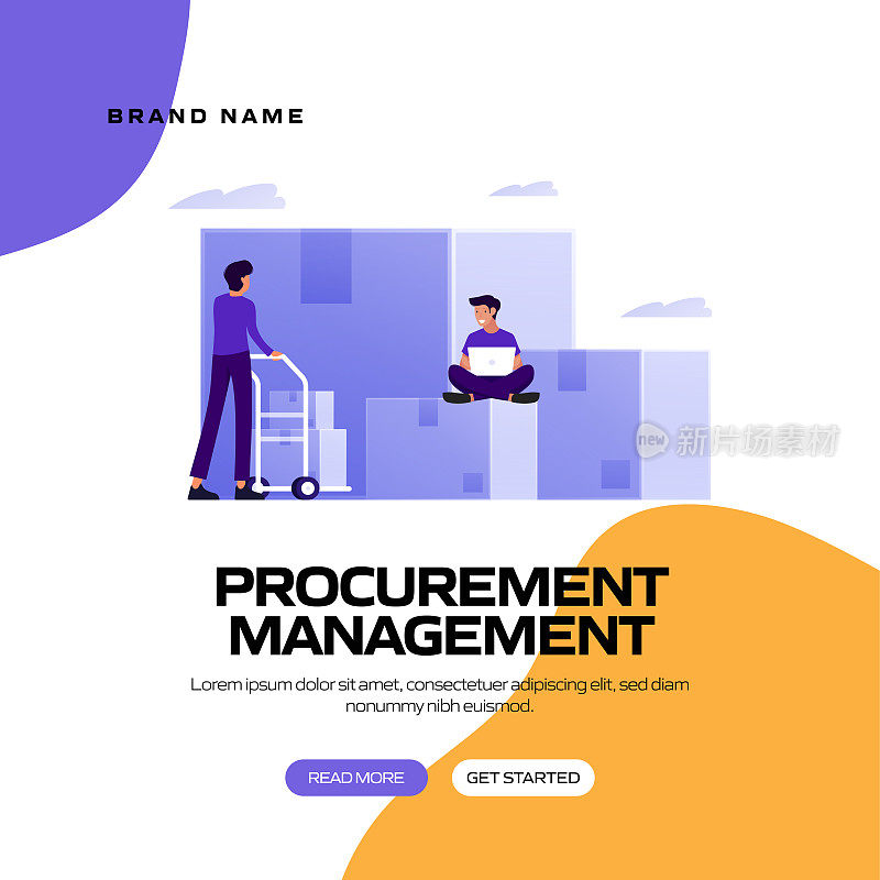 采购管理概念矢量插图网站横幅，广告和营销材料，在线广告，业务演示等。