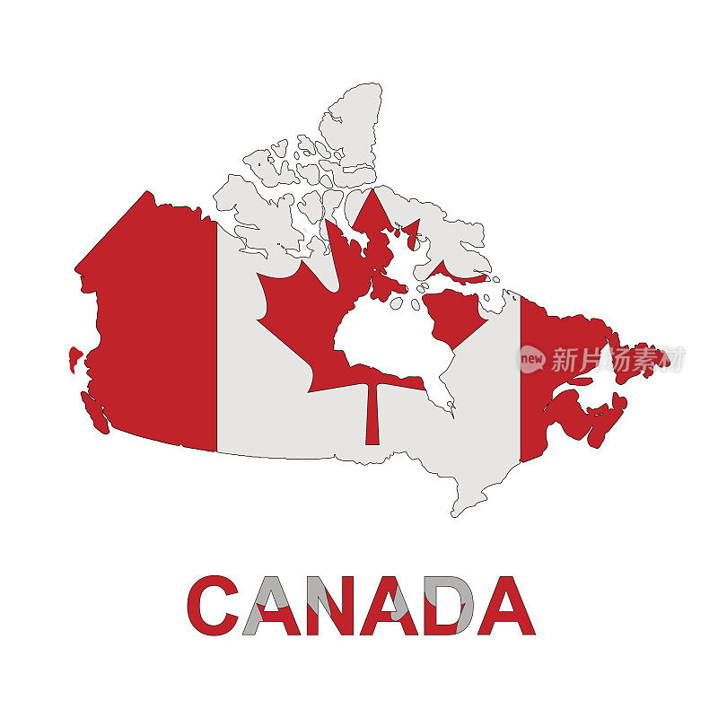 加拿大地图，矢量图