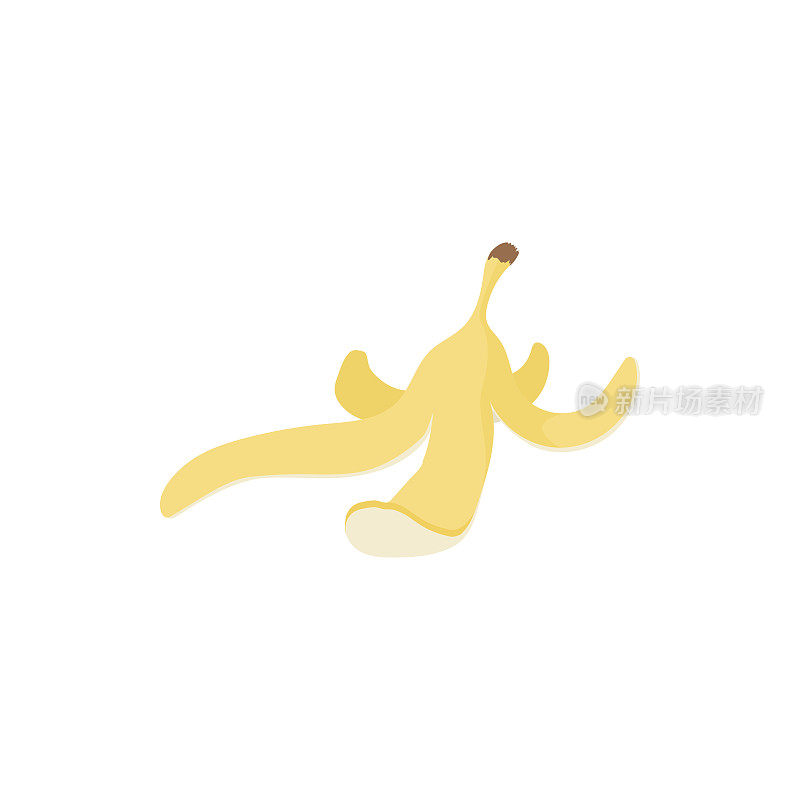 香蕉皮图标，卡通风格