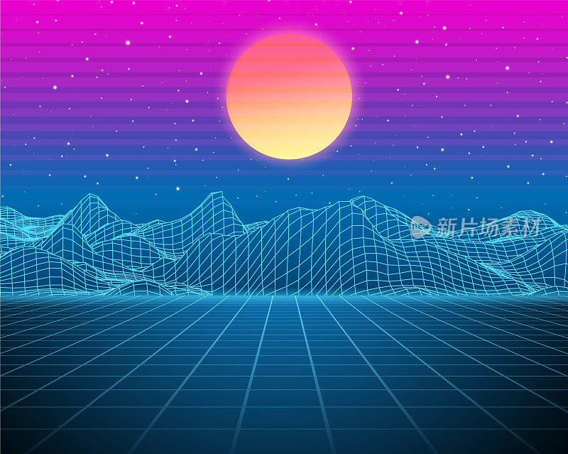 Synthwave复古的背景