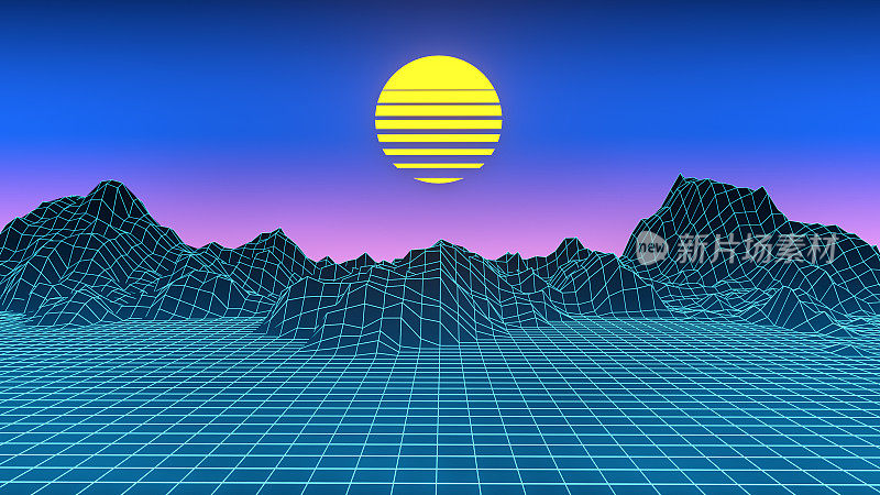 Synthwave复古的背景