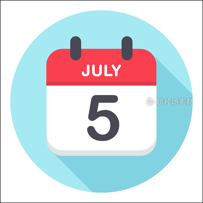 7月5日-日历图标-圆形