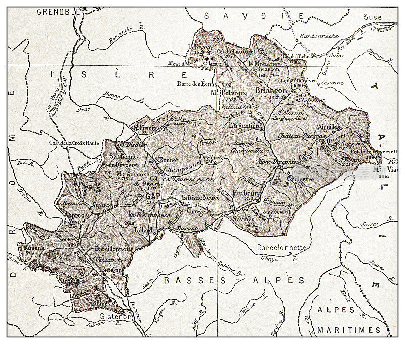法国古上阿尔卑斯地图(département)