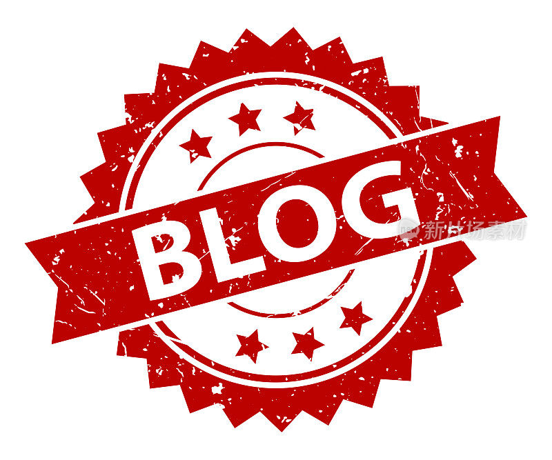 博客-印章,印,印章模板。难看的东西效果。向量股票插图