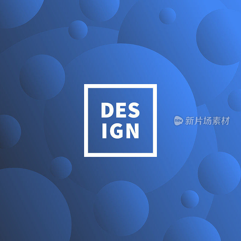 抽象几何背景与蓝色梯度圆圈