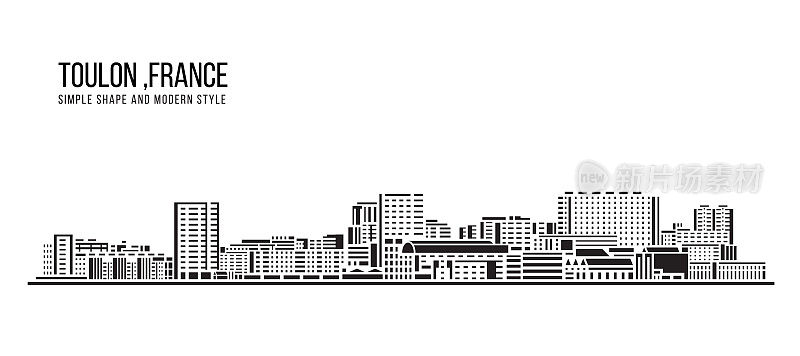 简单造型与现代风格的艺术矢量设计——土伦城市