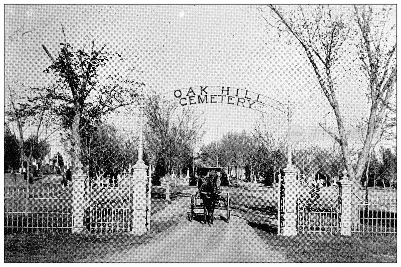 来自堪萨斯州劳伦斯的一张1898年的古董照片:橡树山公墓