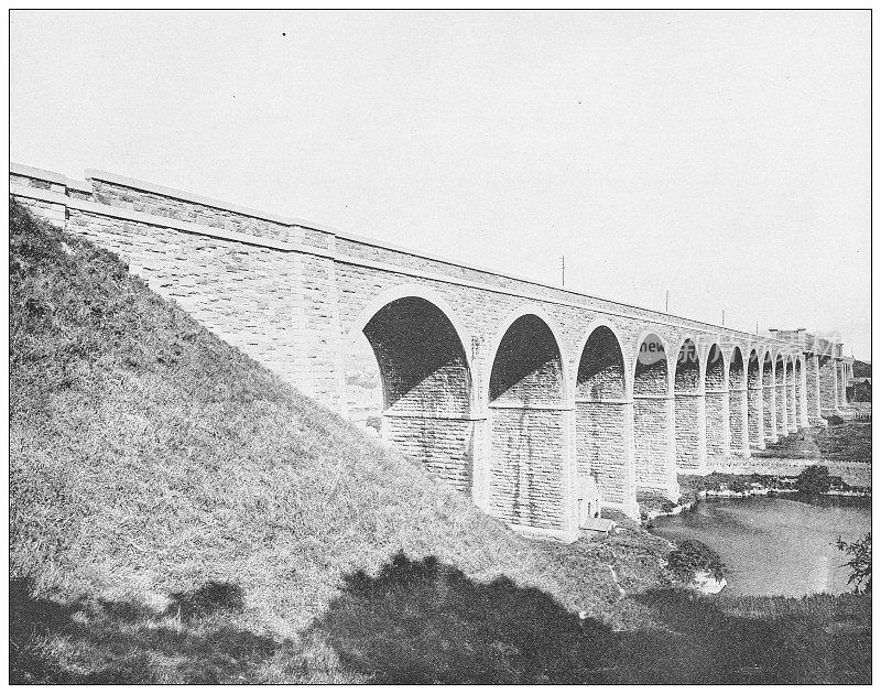 爱尔兰古董照片:铁路桥，德罗赫达